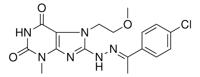 8-{(2E)-2-[1-(4-CHLOROPHENYL)ETHYLIDENE]HYDRAZINO}-7-(2-METHOXYETHYL)-3-METHYL-3,7-DIHYDRO-1H-PURINE-2,6-DIONE AldrichCPR