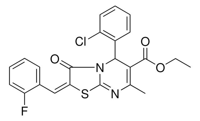 ETHYL (2E)-5-(2-CHLOROPHENYL)-2-(2-FLUOROBENZYLIDENE)-7-METHYL-3-OXO-2,3-DIHYDRO-5H-[1,3]THIAZOLO[3,2-A]PYRIMIDINE-6-CARBOXYLATE AldrichCPR