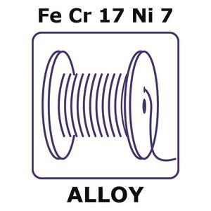 Stainless Steel - 17-7PH alloy, FeCr17Ni7 50m wire, 0.5mm diameter