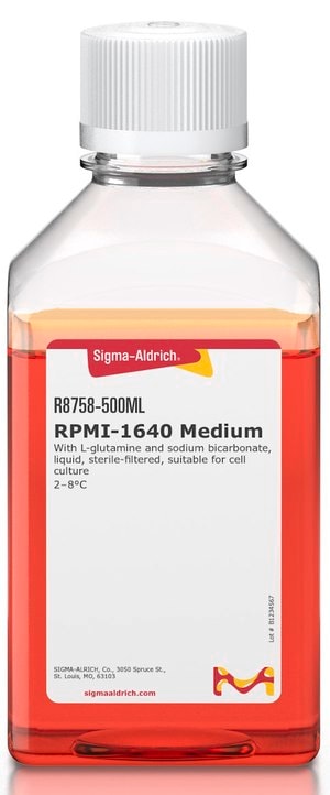 RPMI-1640 Medium With L-glutamine and sodium bicarbonate, liquid, sterile-filtered, suitable for cell culture