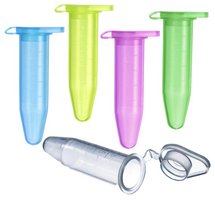 Centrifuge tubes with attached cap capacity 5&#160;mL, conical natural polypropylene, sterile, pkg of 20/Bag, 10 Bags per Case