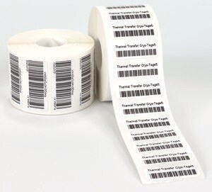 Thermal Transfer Cryo-Tags&#174; white, L × W 1.05&#160;in. × 0.50&#160;in., pkg of 4000&#160;labels Roll