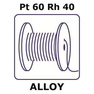 Platinum-rhodium alloy, Pt60Rh40 0.5m wire, 0.25mm diameter, as drawn