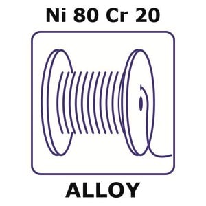 Nickel-chromium alloy, Ni80Cr20 25m wire, 1.0mm diameter, annealed