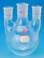Ace three-neck round-bottom flasks vertical, capacity 1,000&#160;mL, center joint: ST/NS 29/42, side Joints: ST/NS 24/40 (2)