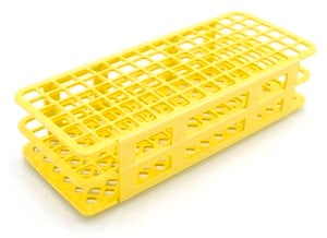 Fold and Snap test tube rack for tubes, 13&#160;mm, yellow