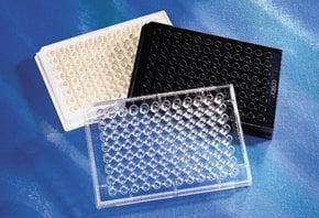 Corning&#174; 96 Well Half-Area Microplate flat bottom, black polystyrene, bag of 25, non-sterile, lid: no