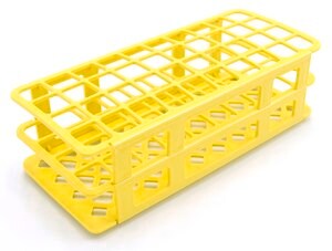 Fold and Snap test tube rack for tubes, 21&#160;mm, yellow