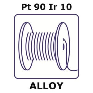 Platinum/Iridium wire, Pt 90%/Ir10%, 0.25&#160;mm diameter, length 0.1 m, temper annealed