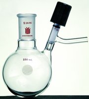 Synthware&#8482; reaction flask with high vacuum valve 100 mL, joint: ST/NS 14/20, valve size 0-4&#160;mm