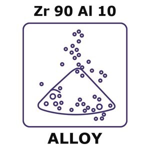 Zirconium-aluminum alloy, Zr90Al10 powder, 45micron max. particle size, alloy pre-cursor, 50g