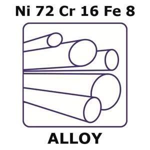 Inconel&#174; alloy 600 - heat resisting alloy, Ni72Cr16Fe8 rod, 1000mm x 6.35mm diameter, annealed