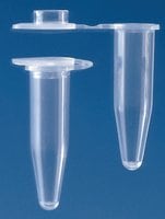 BRAND&#174; PCR tubes capacity 0.2&#160;mL, colorless tube, individual, attached flat cap