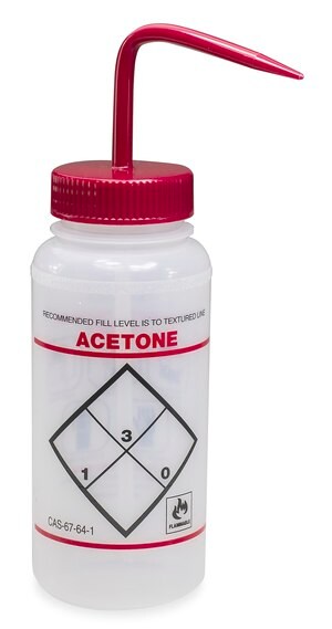 Scienceware&#174; safety labeled wash bottles Acetone
