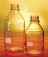 Duran&#174; graduated laboratory bottles, without caps capacity 25&#160;mL, amber glass