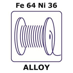 Invar&#174; - Controlled Expansion Alloy, Fe64Ni36 20m wire, 1.5mm diameter, annealed