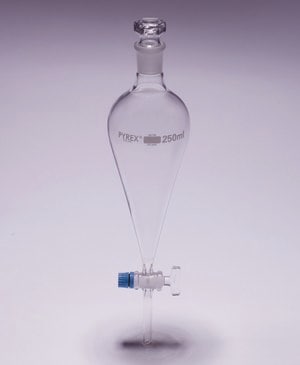 Pyrex&#174; Separating funnel, conical, PTFE key 500&#160;mL