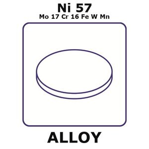 Hastelloy&#174; C276 - heat resisting alloy, Ni57Mo17Cr16FeWMn foil, 25mm disks, 0.025mm thickness, as rolled