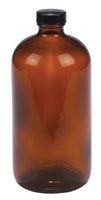 Wheaton amber-glass safety-coated bottle capacity 1000&#160;mL, PTFE cap liner