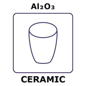 Alumina crucible, round, shallow, straight sides, outside diameter 42mm, length 5 pcs