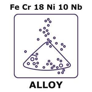 Stainless Steel - AISI 347 alloy, FeCr18Ni10Nb powder, 45micron max. particle size, atomized, 200g, 99.999%