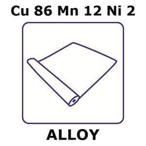 Manganin&#174; - resistance alloy, Cu86Mn12Ni2 foil, 2m coil, 0.015mm thickness, as rolled