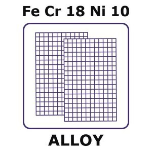 Stainless steel - AISI 304 mesh, Fe/Cr18%/Ni 10%, nominal aperture 0.54&#160;mm, size 100 × 100&#160;mm, thickness 0.6&#160;mm