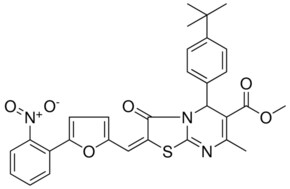 METHYL (2E)-5-(4-TERT-BUTYLPHENYL)-7-METHYL-2-{[5-(2-NITROPHENYL)-2-FURYL]METHYLENE}-3-OXO-2,3-DIHYDRO-5H-[1,3]THIAZOLO[3,2-A]PYRIMIDINE-6-CARBOXYLATE AldrichCPR