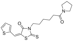 (5E)-3-[6-OXO-6-(1-PYRROLIDINYL)HEXYL]-5-(2-THIENYLMETHYLENE)-2-THIOXO-1,3-THIAZOLIDIN-4-ONE AldrichCPR