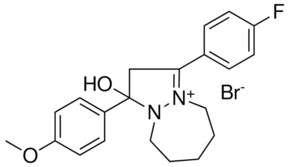 3-(4-FLUOROPHENYL)-1-HYDROXY-1-(4-METHOXYPHENYL)-1H,2H,5H,6H,7H,8H,9H-PYRAZOLO[1,2-A][1,2]DIAZEPIN-4-IUM BROMIDE AldrichCPR