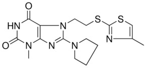 3-METHYL-7-{2-[(4-METHYL-1,3-THIAZOL-2-YL)SULFANYL]ETHYL}-8-(1-PYRROLIDINYL)-3,7-DIHYDRO-1H-PURINE-2,6-DIONE AldrichCPR