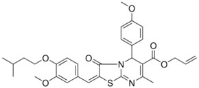 ALLYL (2E)-2-[4-(ISOPENTYLOXY)-3-METHOXYBENZYLIDENE]-5-(4-METHOXYPHENYL)-7-METHYL-3-OXO-2,3-DIHYDRO-5H-[1,3]THIAZOLO[3,2-A]PYRIMIDINE-6-CARBOXYLATE AldrichCPR