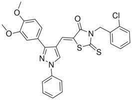 (5Z)-3-(2-CHLOROBENZYL)-5-{[3-(3,4-DIMETHOXYPHENYL)-1-PHENYL-1H-PYRAZOL-4-YL]METHYLENE}-2-THIOXO-1,3-THIAZOLIDIN-4-ONE AldrichCPR