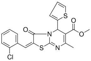 METHYL (2E)-2-(2-CHLOROBENZYLIDENE)-7-METHYL-3-OXO-5-(2-THIENYL)-2,3-DIHYDRO-5H-[1,3]THIAZOLO[3,2-A]PYRIMIDINE-6-CARBOXYLATE AldrichCPR