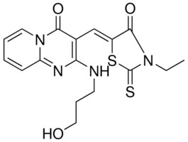 3-[(Z)-(3-ETHYL-4-OXO-2-THIOXO-1,3-THIAZOLIDIN-5-YLIDENE)METHYL]-2-[(3-HYDROXYPROPYL)AMINO]-4H-PYRIDO[1,2-A]PYRIMIDIN-4-ONE AldrichCPR