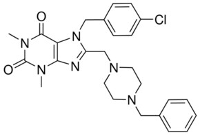 8-[(4-BENZYL-1-PIPERAZINYL)METHYL]-7-(4-CHLOROBENZYL)-1,3-DIMETHYL-3,7-DIHYDRO-1H-PURINE-2,6-DIONE AldrichCPR