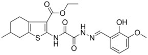 ETHYL 2-{[[(2E)-2-(2-HYDROXY-3-METHOXYBENZYLIDENE)HYDRAZINO](OXO)ACETYL]AMINO}-6-METHYL-4,5,6,7-TETRAHYDRO-1-BENZOTHIOPHENE-3-CARBOXYLATE AldrichCPR