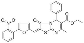 ETHYL (2E)-7-METHYL-2-{[5-(2-NITROPHENYL)-2-FURYL]METHYLENE}-3-OXO-5-PHENYL-2,3-DIHYDRO-5H-[1,3]THIAZOLO[3,2-A]PYRIMIDINE-6-CARBOXYLATE AldrichCPR