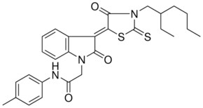 2-{(3Z)-3-[3-(2-ETHYLHEXYL)-4-OXO-2-THIOXO-1,3-THIAZOLIDIN-5-YLIDENE]-2-OXO-2,3-DIHYDRO-1H-INDOL-1-YL}-N-(4-METHYLPHENYL)ACETAMIDE AldrichCPR