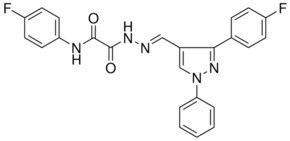 N-(4-FLUOROPHENYL)-2-((2E)-2-{[3-(4-FLUOROPHENYL)-1-PHENYL-1H-PYRAZOL-4-YL]METHYLENE}HYDRAZINO)-2-OXOACETAMIDE AldrichCPR