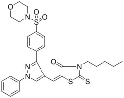(5E)-5-({3-[4-(4-MORPHOLINYLSULFONYL)PHENYL]-1-PHENYL-1H-PYRAZOL-4-YL}METHYLENE)-3-PENTYL-2-THIOXO-1,3-THIAZOLIDIN-4-ONE AldrichCPR