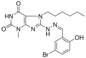 8-(N'-(5-BR-2-HO-BENZYLIDENE)-HYDRAZINO)-7-HEXYL-3-ME-3,7-2H-PURINE-2,6-DIONE AldrichCPR