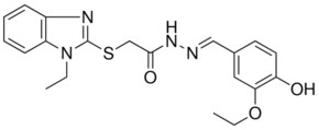 N'-[(E)-(3-ETHOXY-4-HYDROXYPHENYL)METHYLIDENE]-2-[(1-ETHYL-1H-BENZIMIDAZOL-2-YL)SULFANYL]ACETOHYDRAZIDE AldrichCPR