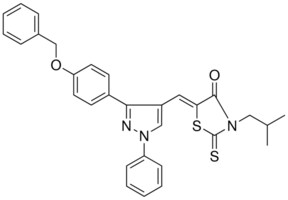 (5Z)-5-({3-[4-(BENZYLOXY)PHENYL]-1-PHENYL-1H-PYRAZOL-4-YL}METHYLENE)-3-ISOBUTYL-2-THIOXO-1,3-THIAZOLIDIN-4-ONE AldrichCPR