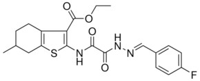 ETHYL 2-{[[(2E)-2-(4-FLUOROBENZYLIDENE)HYDRAZINO](OXO)ACETYL]AMINO}-6-METHYL-4,5,6,7-TETRAHYDRO-1-BENZOTHIOPHENE-3-CARBOXYLATE AldrichCPR