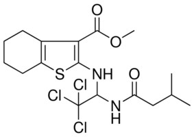 METHYL 2-({2,2,2-TRICHLORO-1-[(3-METHYLBUTANOYL)AMINO]ETHYL}AMINO)-4,5,6,7-TETRAHYDRO-1-BENZOTHIOPHENE-3-CARBOXYLATE AldrichCPR