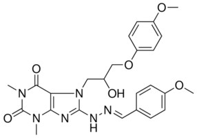 4-METHOXYBENZALDEHYDE {7-[2-HYDROXY-3-(4-METHOXYPHENOXY)PROPYL]-1,3-DIMETHYL-2,6-DIOXO-2,3,6,7-TETRAHYDRO-1H-PURIN-8-YL}HYDRAZONE AldrichCPR