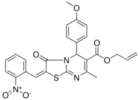 ALLYL (2E)-5-(4-METHOXYPHENYL)-7-METHYL-2-(2-NITROBENZYLIDENE)-3-OXO-2,3-DIHYDRO-5H-[1,3]THIAZOLO[3,2-A]PYRIMIDINE-6-CARBOXYLATE AldrichCPR