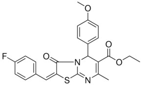 ETHYL (2E)-2-(4-FLUOROBENZYLIDENE)-5-(4-METHOXYPHENYL)-7-METHYL-3-OXO-2,3-DIHYDRO-5H-[1,3]THIAZOLO[3,2-A]PYRIMIDINE-6-CARBOXYLATE AldrichCPR