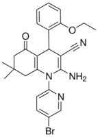 2-AMINO-1-(5-BROMO-2-PYRIDINYL)-4-(2-ETHOXYPHENYL)-7,7-DIMETHYL-5-OXO-1,4,5,6,7,8-HEXAHYDRO-3-QUINOLINECARBONITRILE AldrichCPR